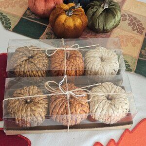 🎃 Fall Vibes Alert! Set of 6 Rattan Pumpkin Decorations 🍂